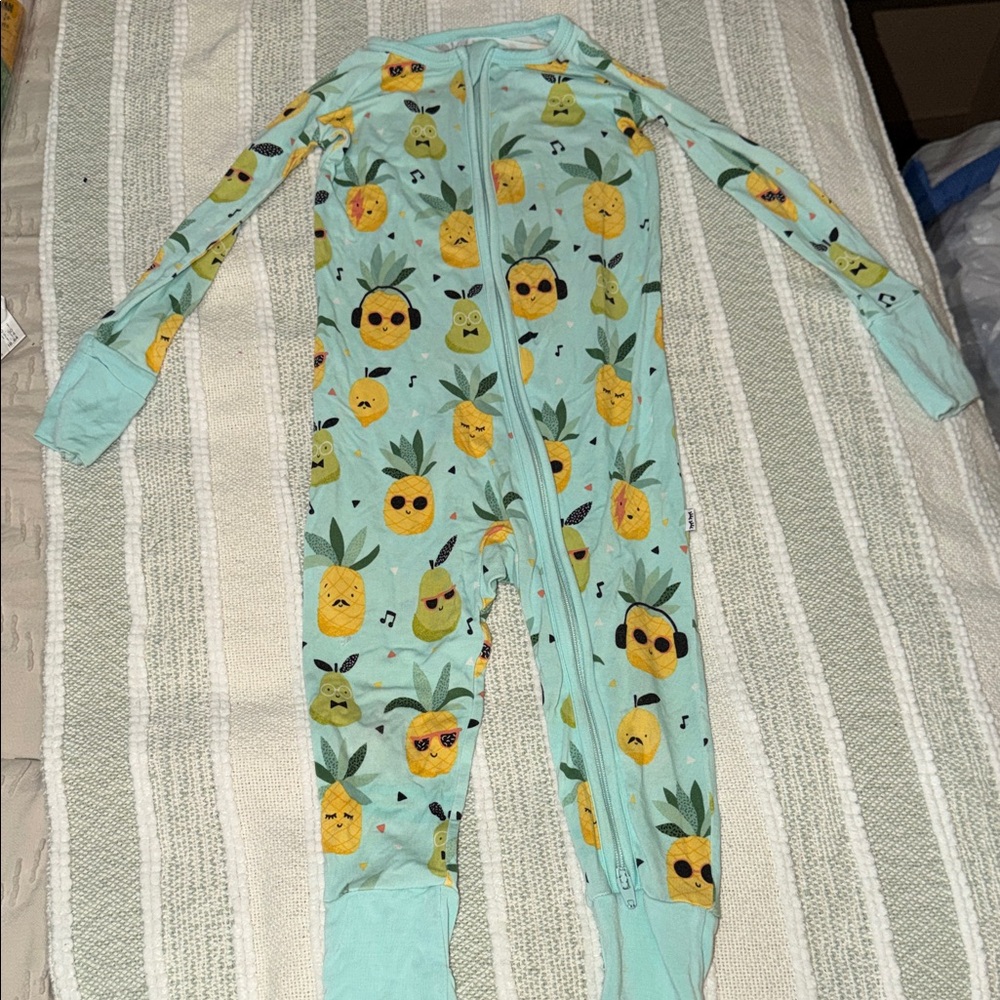 Little Sleepies Aqua Pineapple Kids Footie